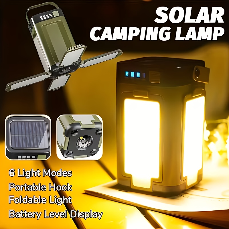 Outdoor Lighting Led - Lampada Solare Portatile da Campeggio, Ricarica