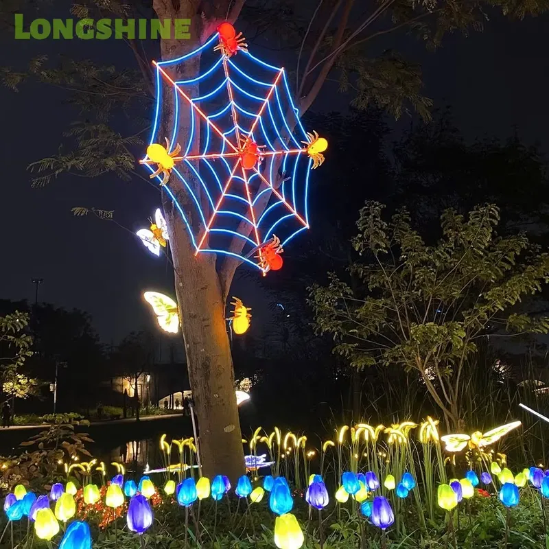 Outdoor Lighting Wall Mount - Luci LED a Ragnatela per Halloween,