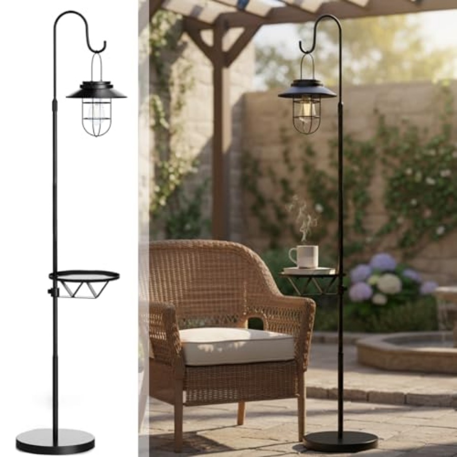 Outdoor Lighting Solar - Lampada Solare da Terra con Tavolino,