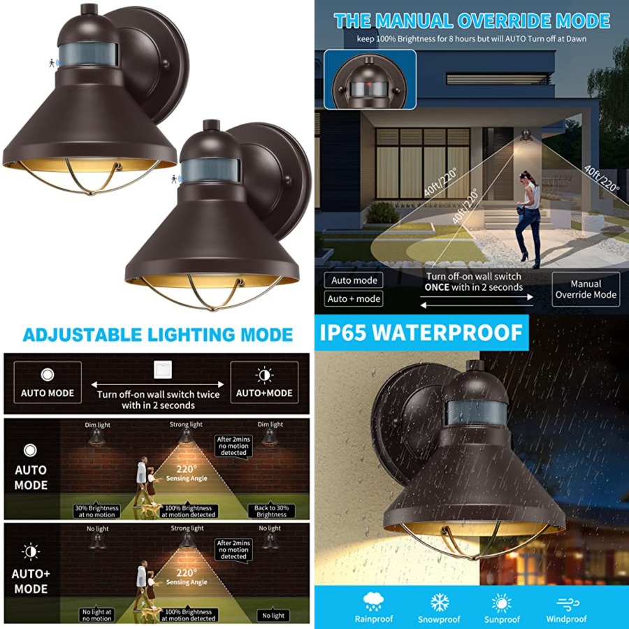 Outdoor Lighting Led - Set di 2 Applique LED da