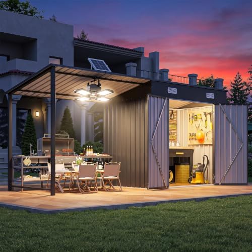 Outdoor Lighting Solar - Capanno da Giardino 6x4FT con Tetto