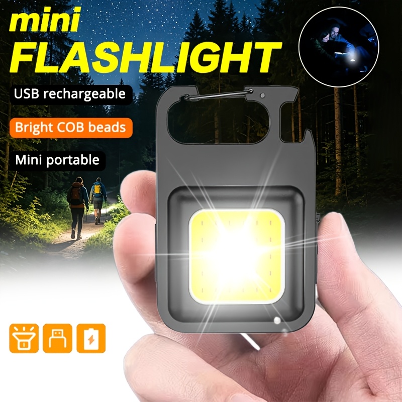 Outdoor Lighting Usb - Torcia Portatile a Portachiavi Mini Multifunzione