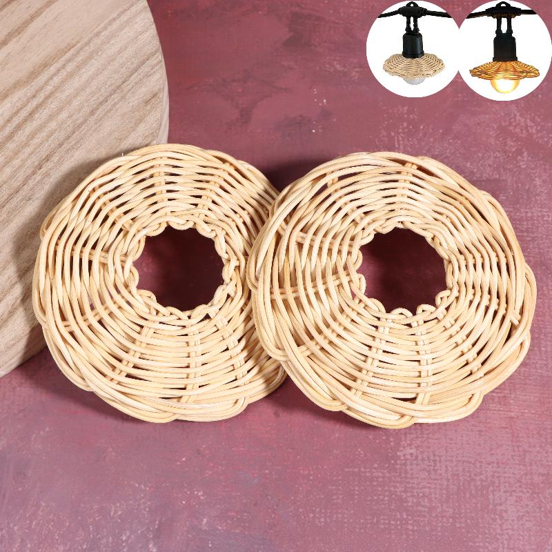 Outdoor Lighting Vintage - 2 Pezzi Paralume in Rattan Intrecciato