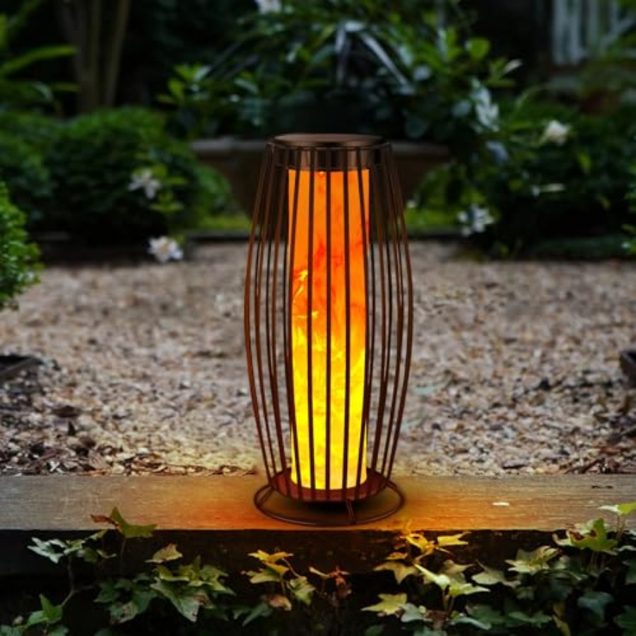 Outdoor Lighting Solar - Lampada Solare da Esterno Effetto Fiamma,