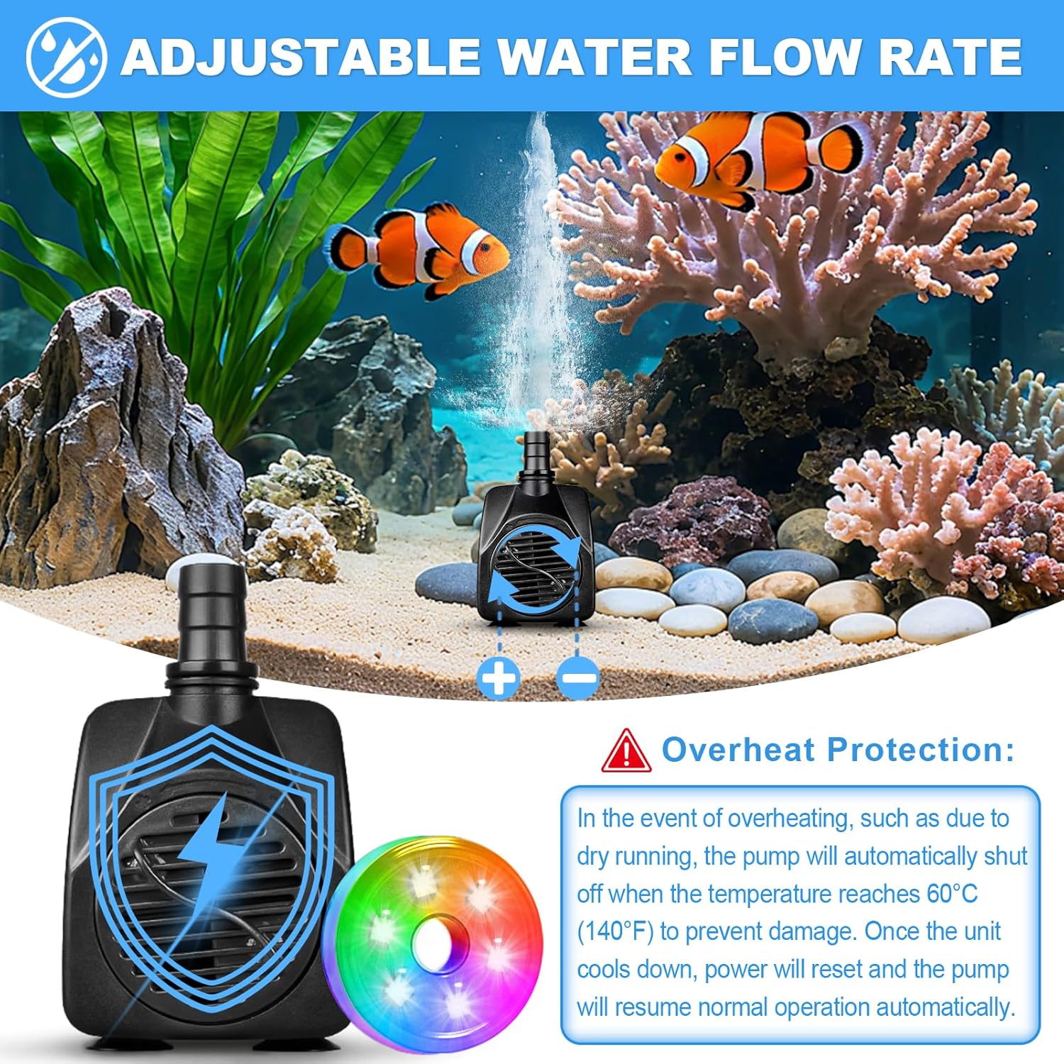 Pompa Sommergibile 210GPH con  - Pond Light Submersible recensione e prezzo
