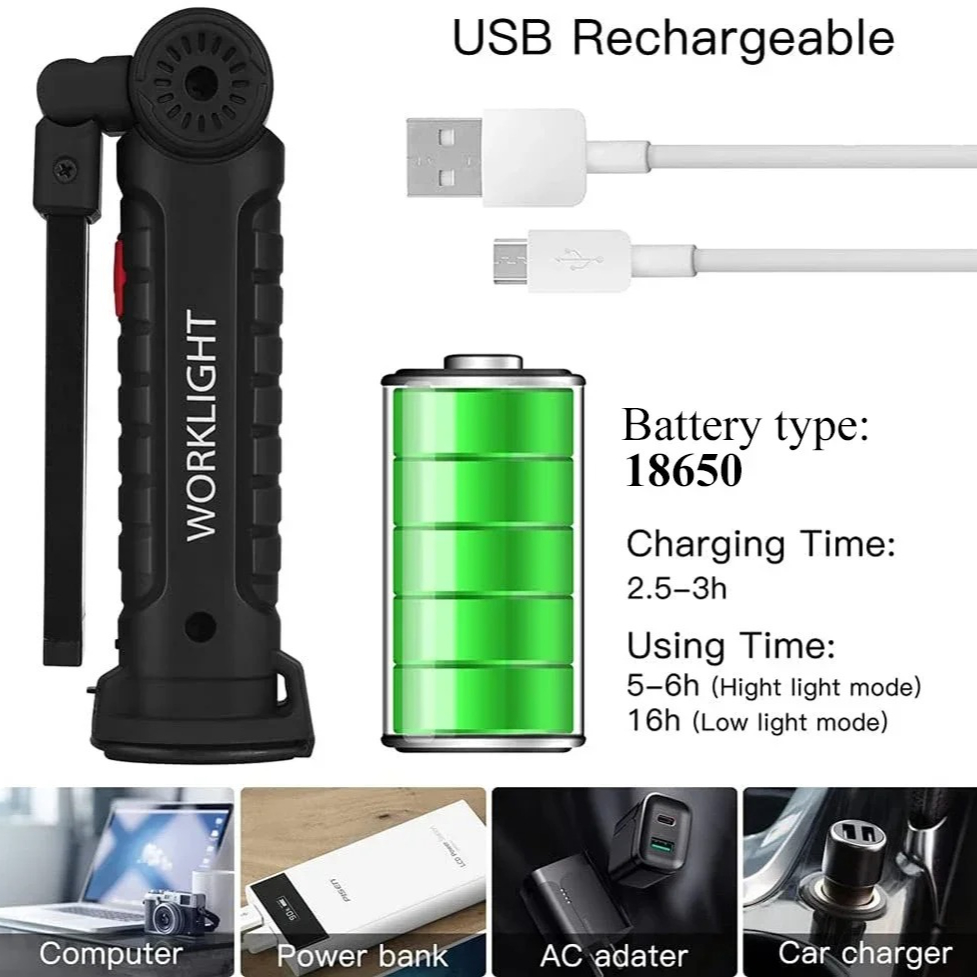 Torcia portatile a LED COB Lam - Outdoor Lighting Usb recensione e prezzo