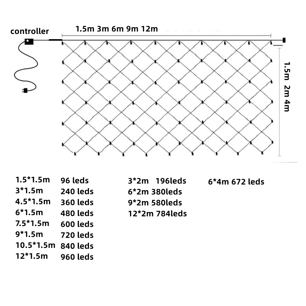 Luci a LED a rete 3M/6M/12M, G - Outdoor Lighting Grid Screen recensione e prezzo