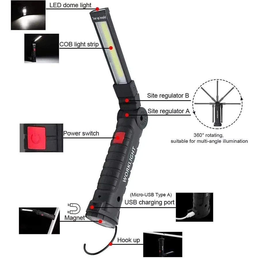 Nuova Torcia LED COB Portatile - Outdoor Lighting Usb recensione e prezzo